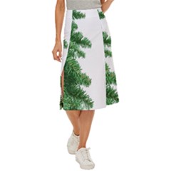 Green Christmas Tree Border Midi Panel Skirt by artworkshop