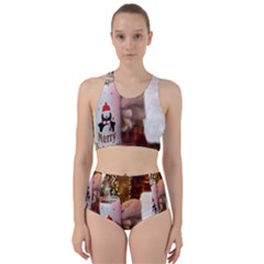 Merry Christmas - Santa Claus Holding Coffee Racer Back Bikini Set by artworkshop