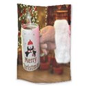 Merry Christmas - Santa Claus Holding Coffee Large Tapestry View1