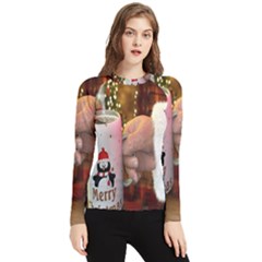 Merry Christmas - Santa Claus Holding Coffee Women s Long Sleeve Rash Guard by artworkshop