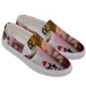 Merry Christmas - Santa Claus Holding Coffee Men s Canvas Slip Ons View3