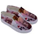 Merry Christmas - Santa Claus Holding Coffee Kids  Canvas Slip Ons View3