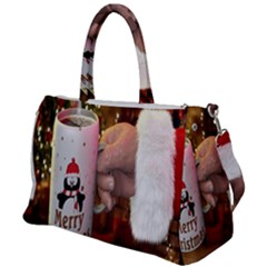 Merry Christmas - Santa Claus Holding Coffee Duffel Travel Bag