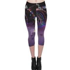 Outdoor Christmas Lights Tunnel Capri Leggings  by artworkshop