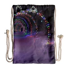 Outdoor Christmas Lights Tunnel Drawstring Bag (large) by artworkshop