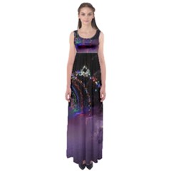 Outdoor Christmas Lights Tunnel Empire Waist Maxi Dress by artworkshop