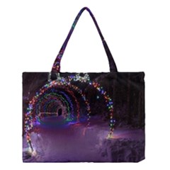 Outdoor Christmas Lights Tunnel Medium Tote Bag by artworkshop