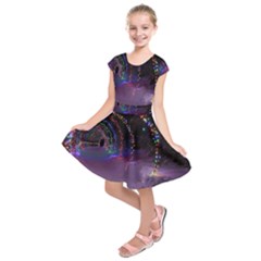 Outdoor Christmas Lights Tunnel Kids  Short Sleeve Dress by artworkshop