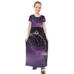 Outdoor Christmas Lights Tunnel Kids  Short Sleeve Maxi Dress by artworkshop