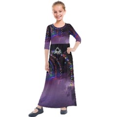 Outdoor Christmas Lights Tunnel Kids  Quarter Sleeve Maxi Dress by artworkshop