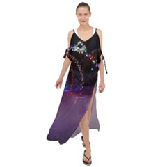 Outdoor Christmas Lights Tunnel Maxi Chiffon Cover Up Dress by artworkshop