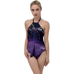 Outdoor Christmas Lights Tunnel Go With The Flow One Piece Swimsuit by artworkshop