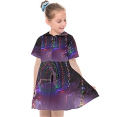 Outdoor Christmas Lights Tunnel Kids  Sailor Dress by artworkshop