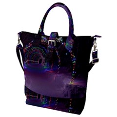 Outdoor Christmas Lights Tunnel Buckle Top Tote Bag by artworkshop