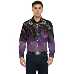 Outdoor Christmas Lights Tunnel Men s Long Sleeve Pocket Shirt  by artworkshop