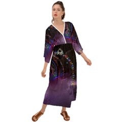 Outdoor Christmas Lights Tunnel Grecian Style  Maxi Dress by artworkshop