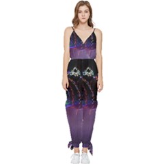 Outdoor Christmas Lights Tunnel Sleeveless Tie Ankle Chiffon Jumpsuit by artworkshop