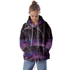 Outdoor Christmas Lights Tunnel Kids  Oversized Hoodie by artworkshop