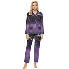 Outdoor Christmas Lights Tunnel Womens  Long Sleeve Velvet Pocket Pajamas Set by artworkshop