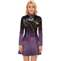 Outdoor Christmas Lights Tunnel Long Sleeve Velour Longline Dress View1