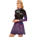 Outdoor Christmas Lights Tunnel Long Sleeve Velour Longline Dress View2