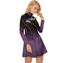 Outdoor Christmas Lights Tunnel Long Sleeve Velour Longline Dress View3