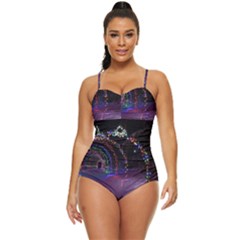 Outdoor Christmas Lights Tunnel Retro Full Coverage Swimsuit by artworkshop