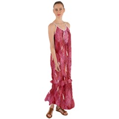 Pink Christmas Tree Cami Maxi Ruffle Chiffon Dress by artworkshop