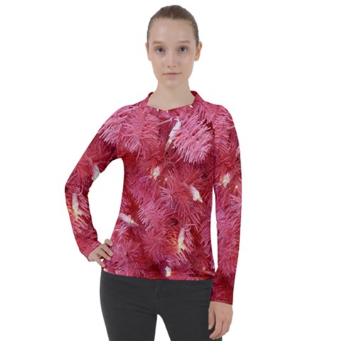 Pink Christmas Tree Women s Pique Long Sleeve Tee by artworkshop