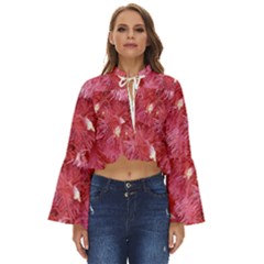 Pink Christmas Tree Boho Long Bell Sleeve Top