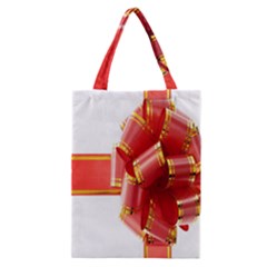 Red Ribbon Bow On White Background Classic Tote Bag by artworkshop