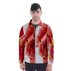 Red Ribbon Bow On White Background Men s Windbreaker by artworkshop