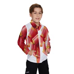 Red Ribbon Bow On White Background Kids  Windbreaker