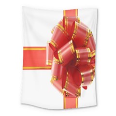 Red Ribbon Bow On White Background Medium Tapestry by artworkshop