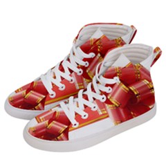 Red Ribbon Bow On White Background Women s Hi-top Skate Sneakers by artworkshop