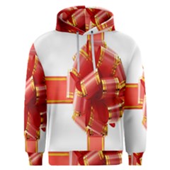 Red Ribbon Bow On White Background Men s Overhead Hoodie by artworkshop