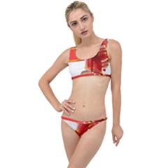 Red Ribbon Bow On White Background The Little Details Bikini Set by artworkshop