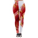 Red Ribbon Bow On White Background Lightweight Velour Leggings View2