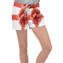 Red Ribbon Bow On White Background Velour Lounge Shorts View1