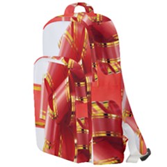 Red Ribbon Bow On White Background Double Compartment Backpack by artworkshop