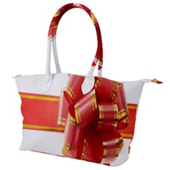 Red Ribbon Bow On White Background Canvas Shoulder Bag by artworkshop