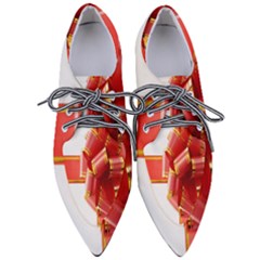 Red Ribbon Bow On White Background Pointed Oxford Shoes by artworkshop