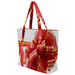 Red Ribbon Bow On White Background Zip Up Canvas Bag by artworkshop