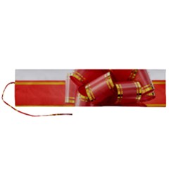 Red Ribbon Bow On White Background Roll Up Canvas Pencil Holder (l) by artworkshop