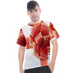 Red Ribbon Bow On White Background Men s Sport Top by artworkshop