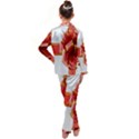 Red Ribbon Bow On White Background Kid s Satin Long Sleeve Pajamas Set View2