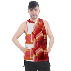 Red Ribbon Bow On White Background Men s Sleeveless Hoodie by artworkshop