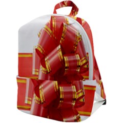 Red Ribbon Bow On White Background Zip Up Backpack by artworkshop