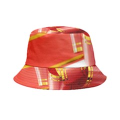 Red Ribbon Bow On White Background Bucket Hat by artworkshop