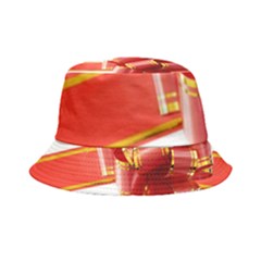 Red Ribbon Bow On White Background Inside Out Bucket Hat by artworkshop